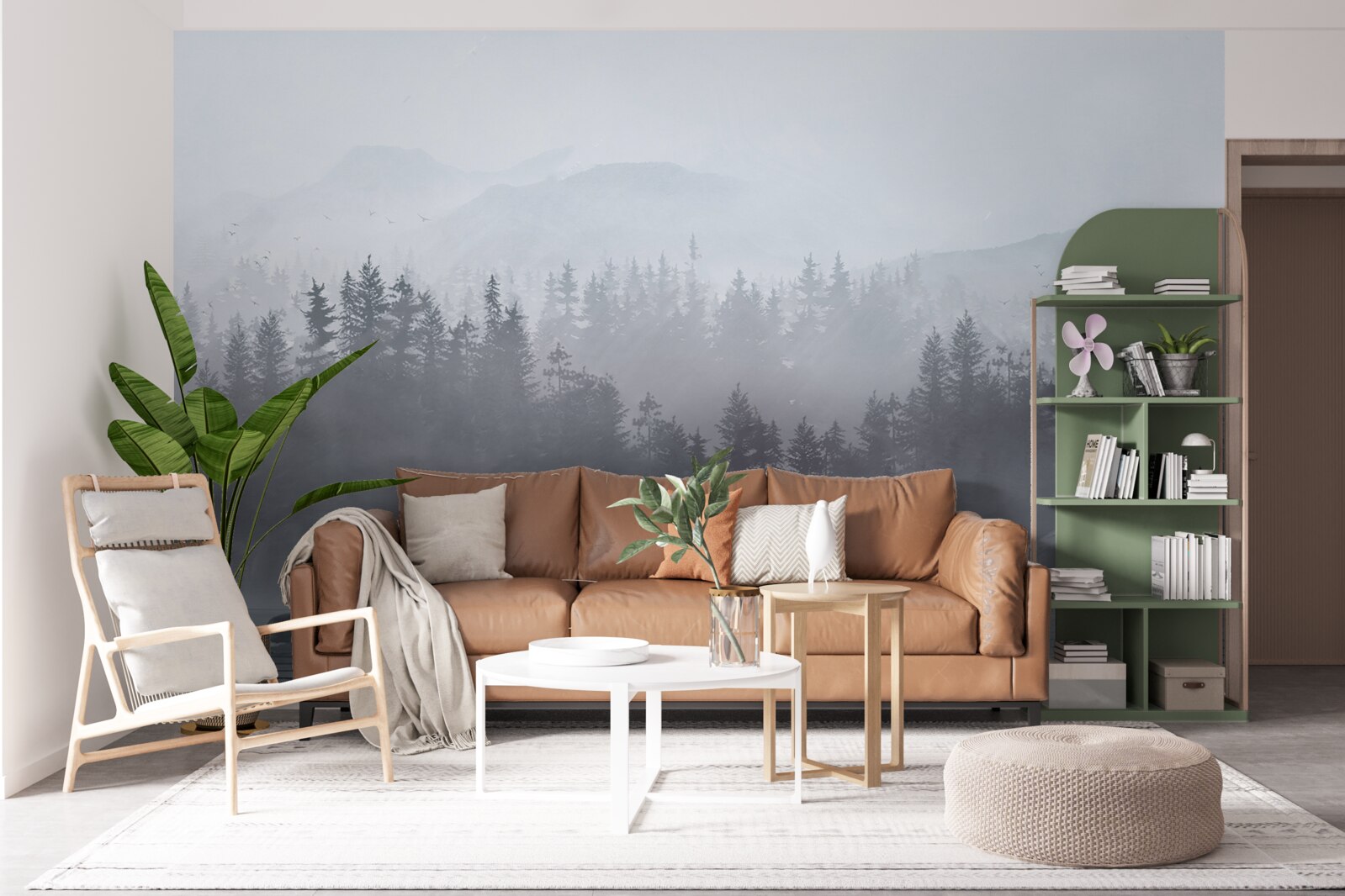 Фотошпалери Журавель живе самотньо на скелі посеред озера