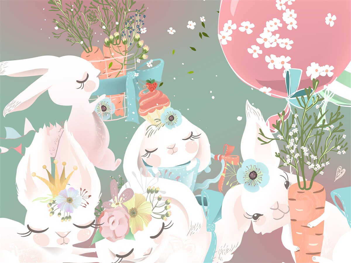 Фотошпалери милі казкові зайці