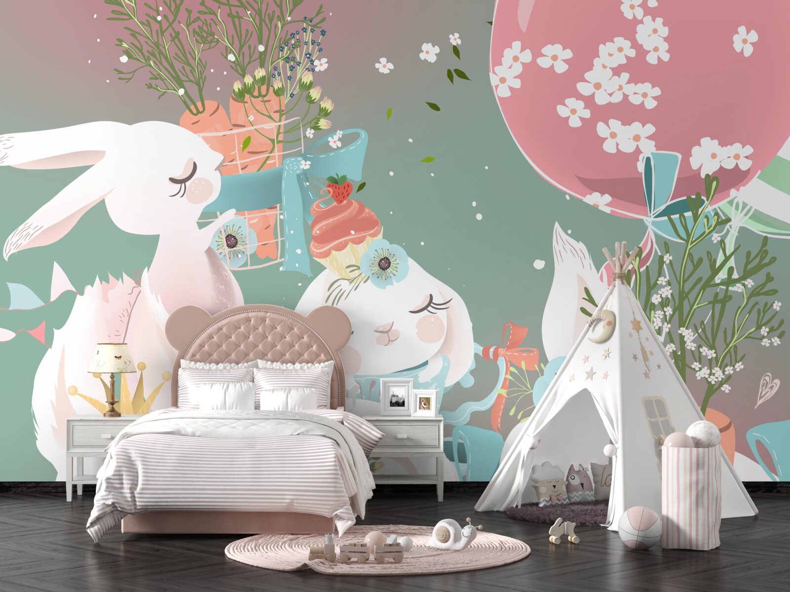 Фотошпалери милі казкові зайці