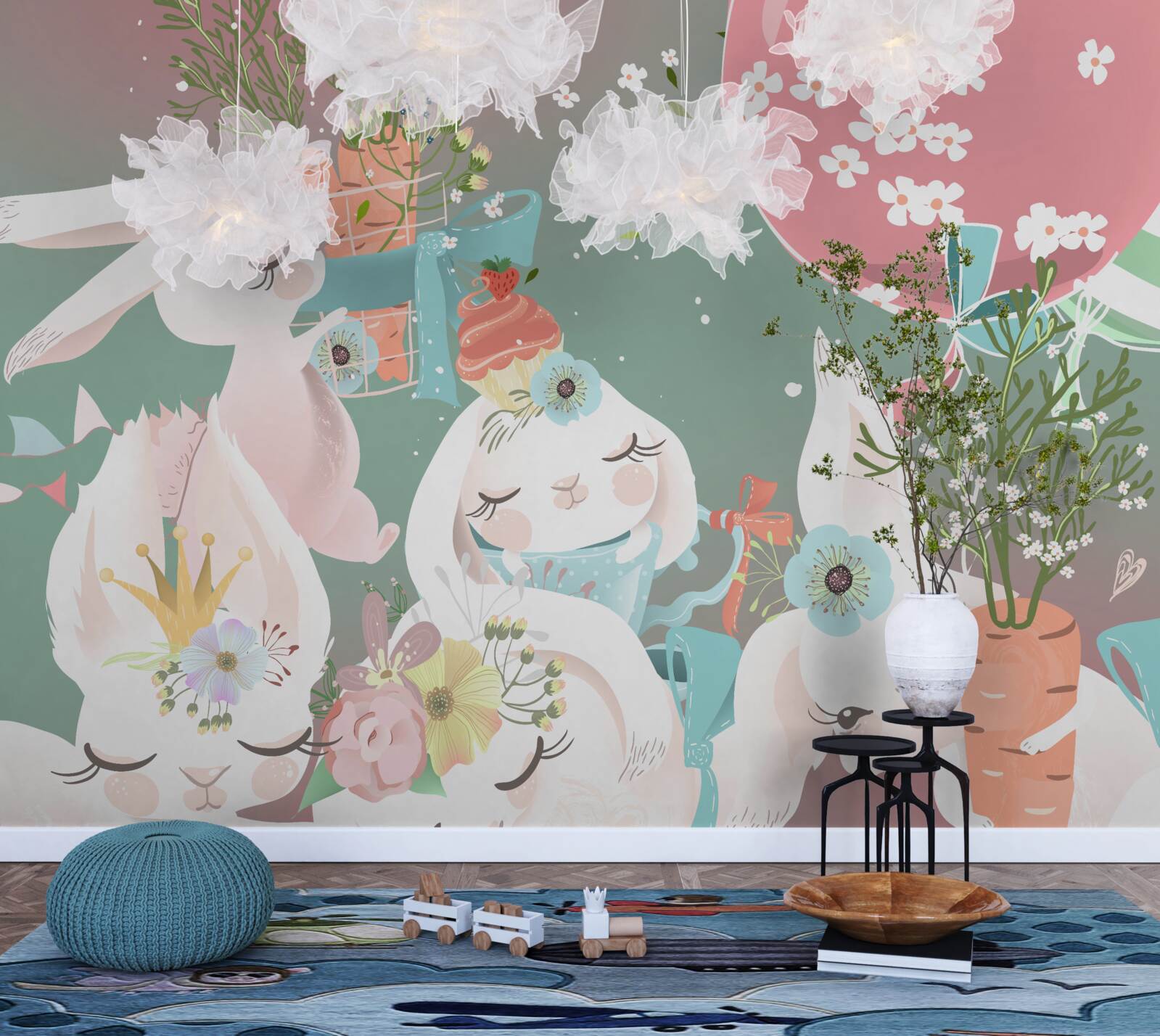 Фотошпалери милі казкові зайці