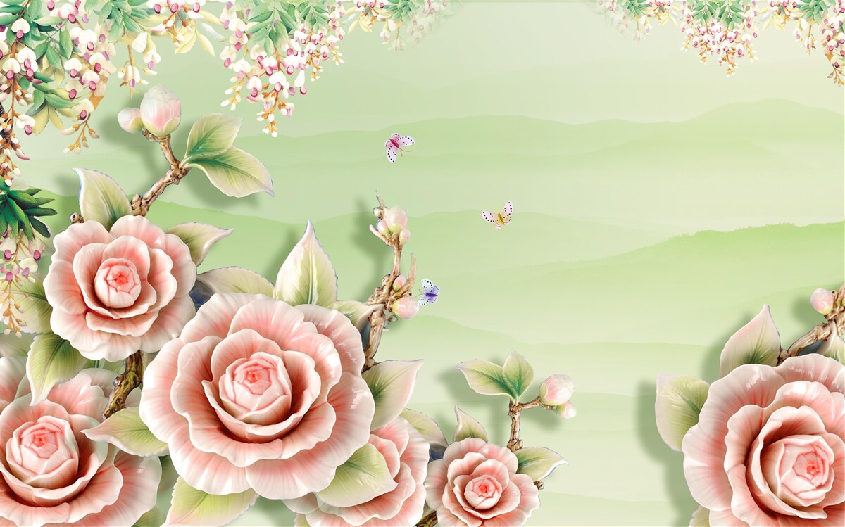 Фотошпалери розкішні порцелянові троянди