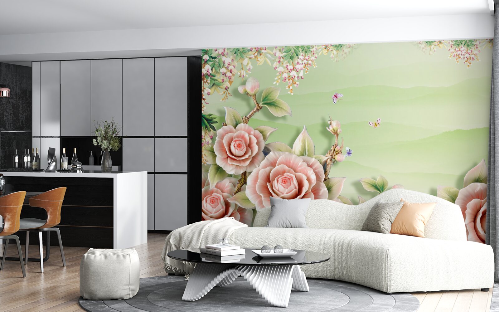 Фотошпалери розкішні порцелянові троянди