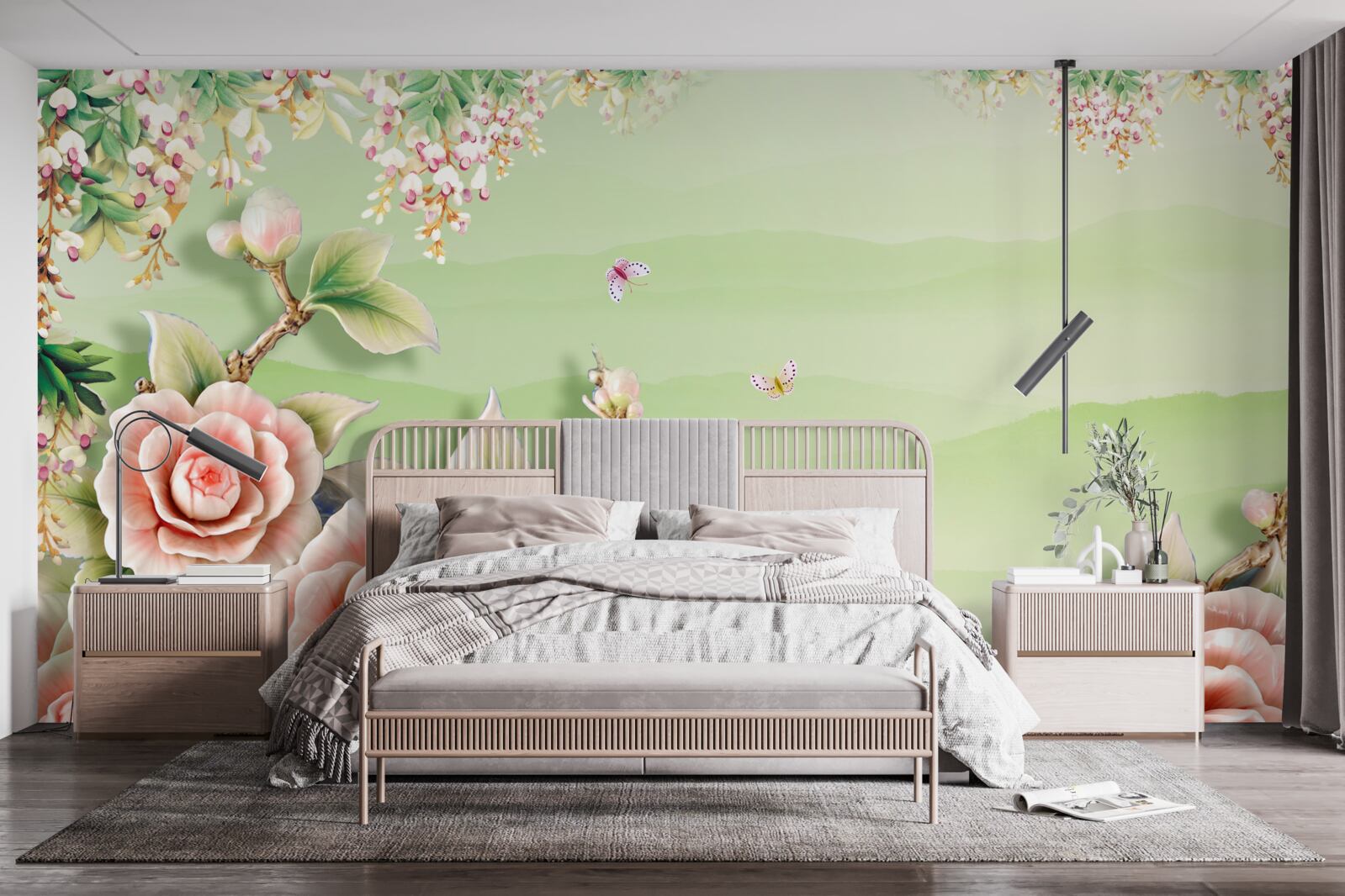 Фотошпалери розкішні порцелянові троянди