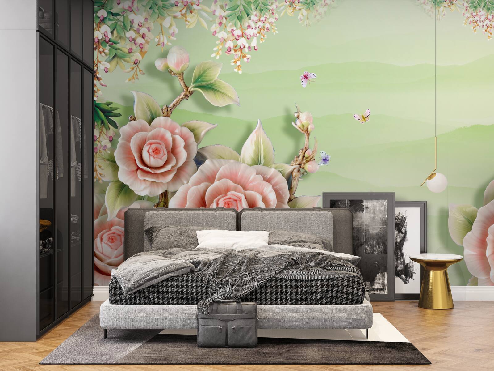 Фотошпалери розкішні порцелянові троянди