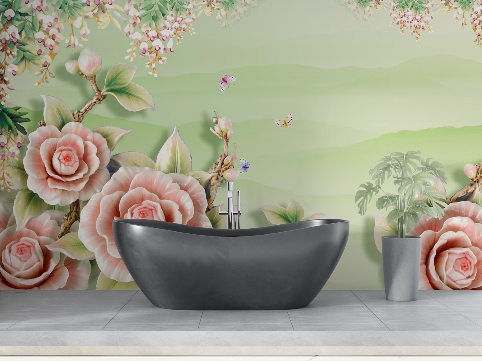 Фотошпалери розкішні порцелянові троянди