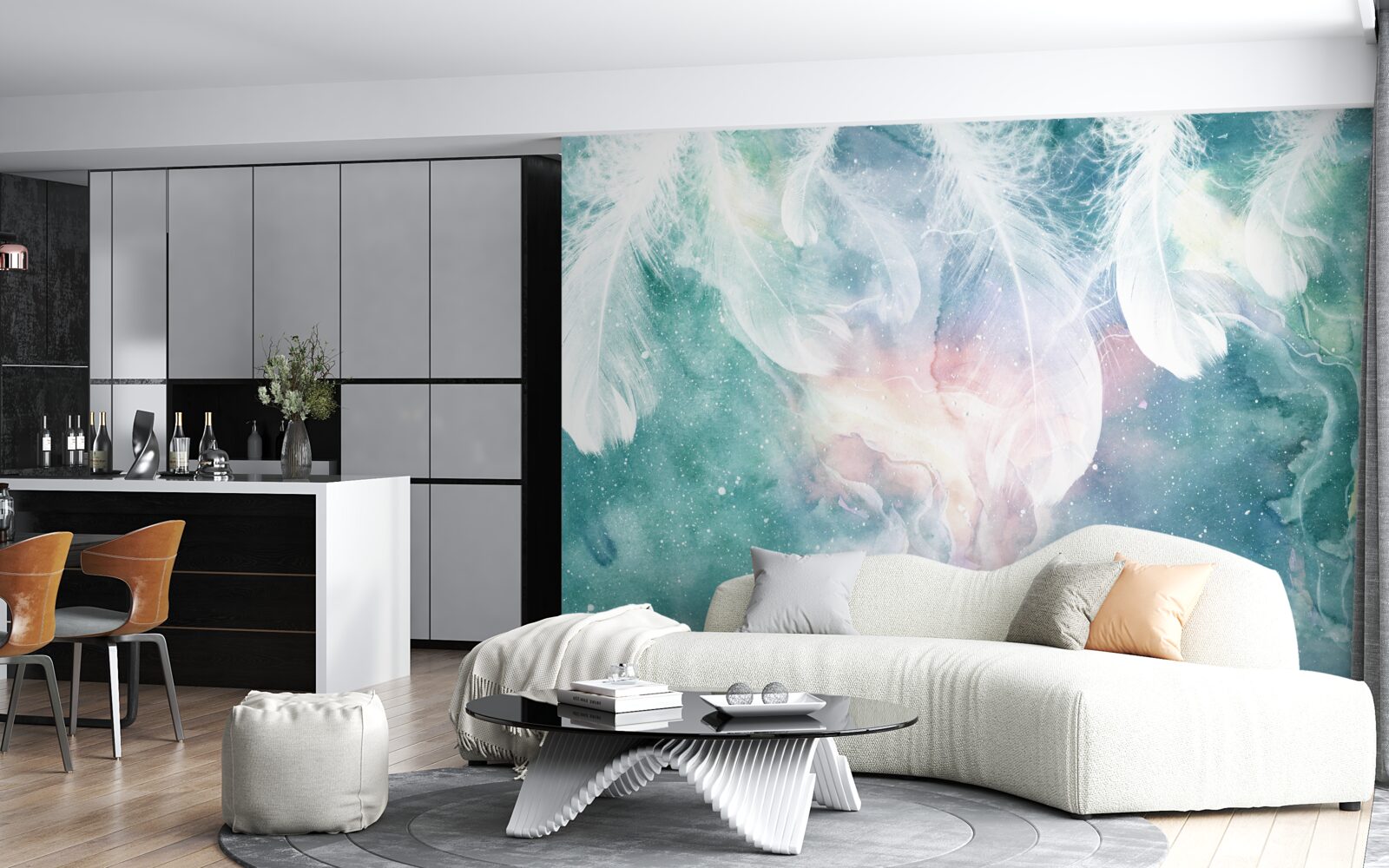 Фотошпалери фон з космічним пір'ям