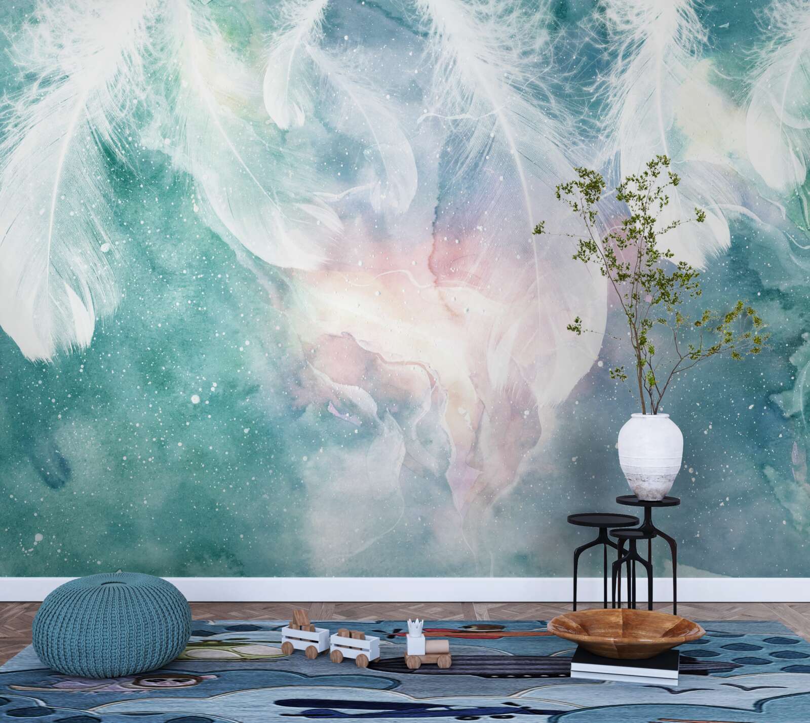 Фотошпалери фон з космічним пір'ям