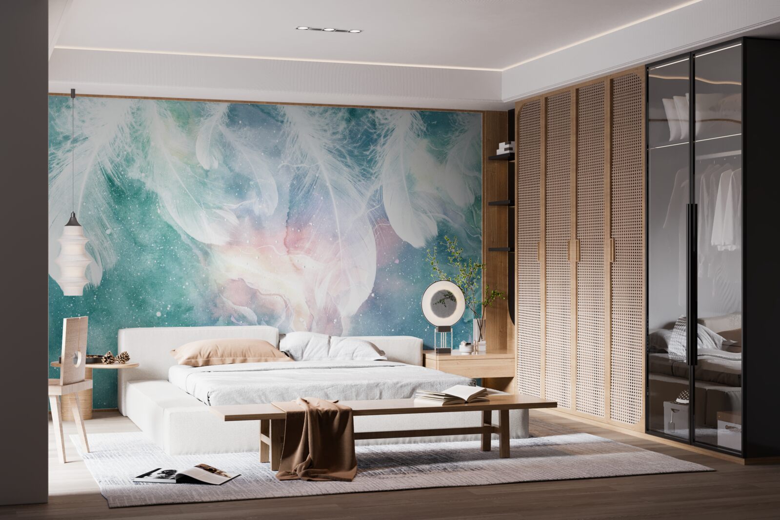 Фотошпалери фон з космічним пір'ям