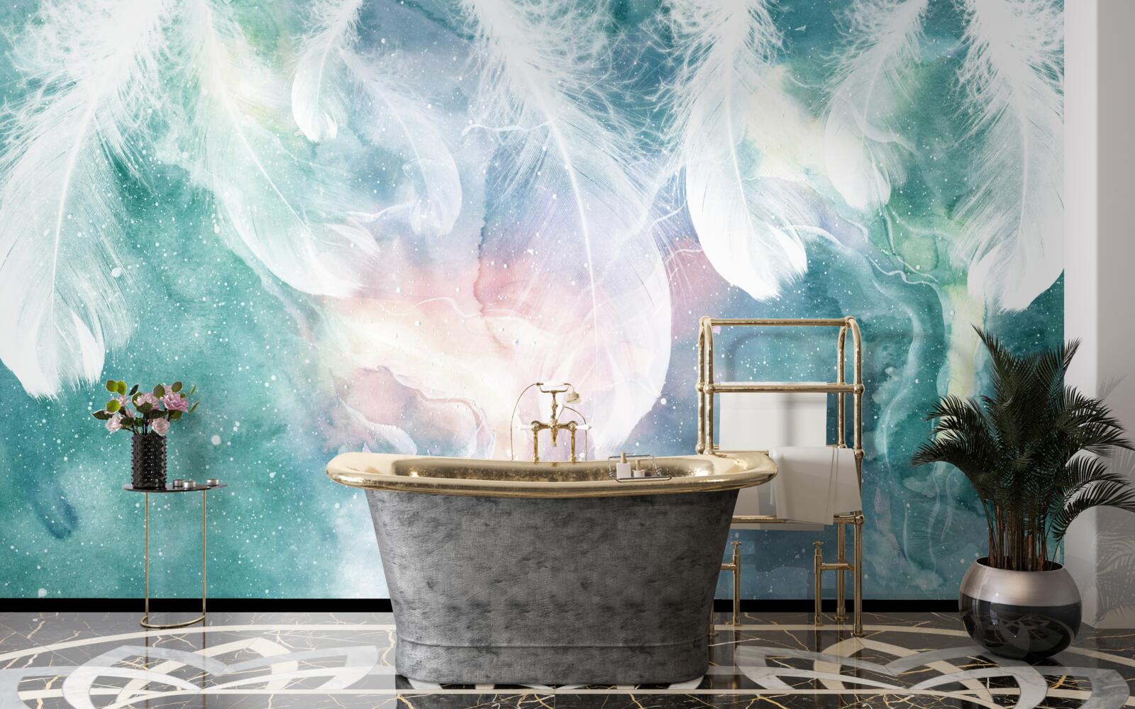 Фотошпалери фон з космічним пір'ям