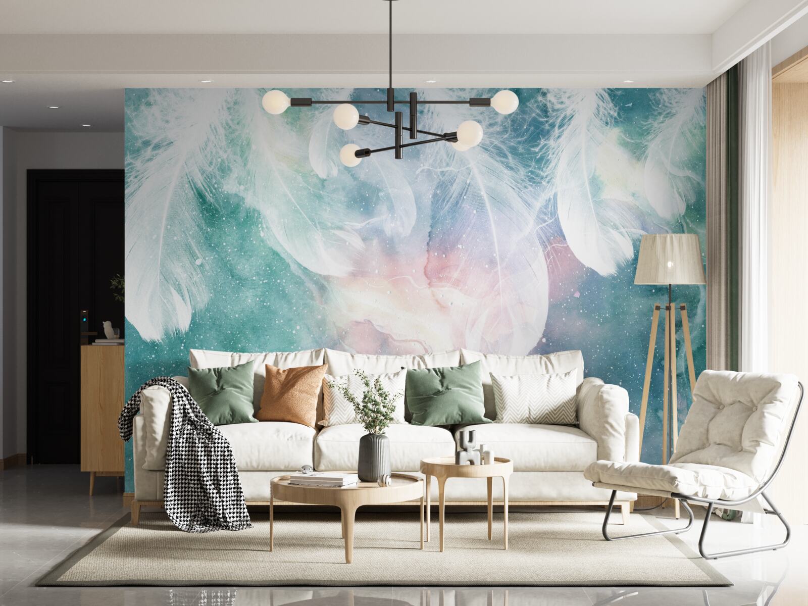 Фотошпалери фон з космічним пір'ям