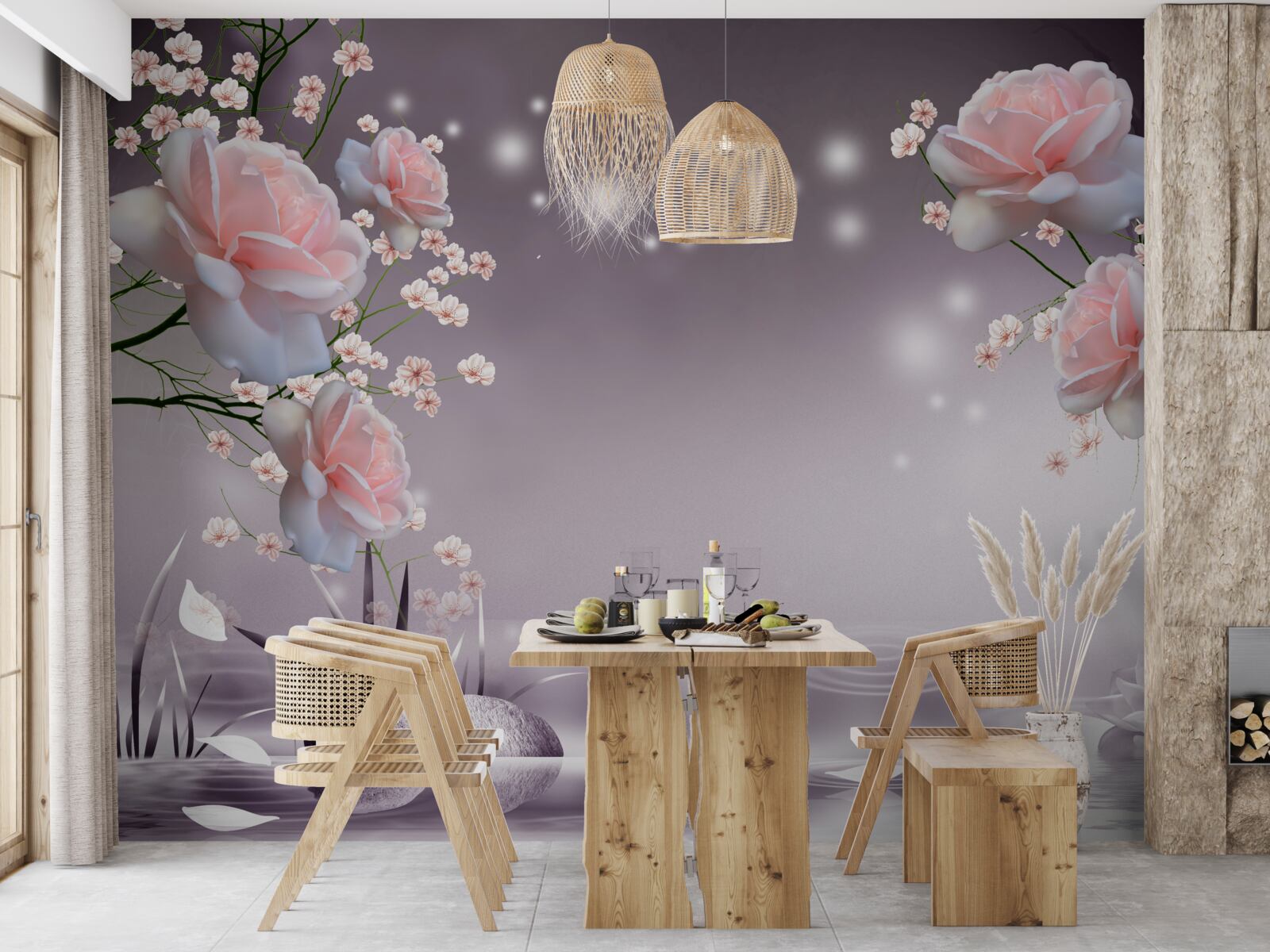 Фотошпалери квіти, що розкриваються над поверхнею води