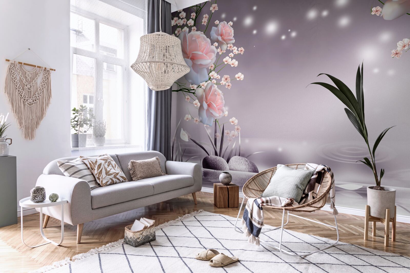 Фотошпалери квіти, що розкриваються над поверхнею води