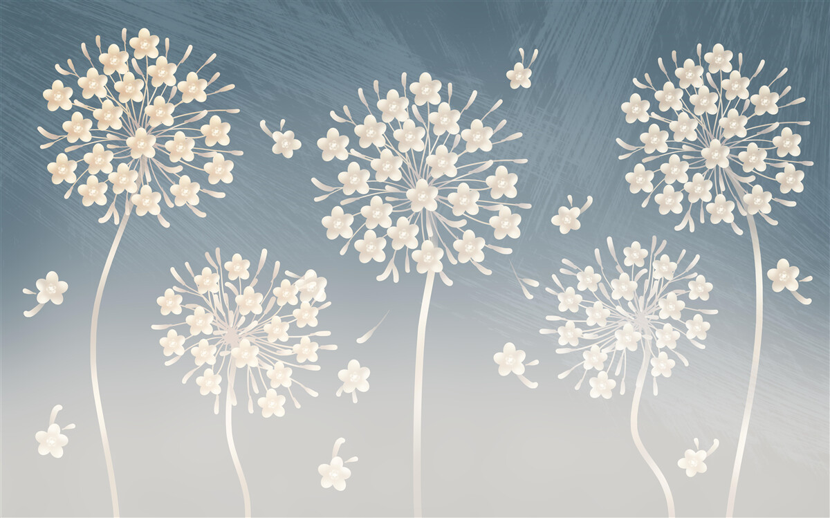 Фотошпалери Білосніжні квіти на тлі блакитного неба