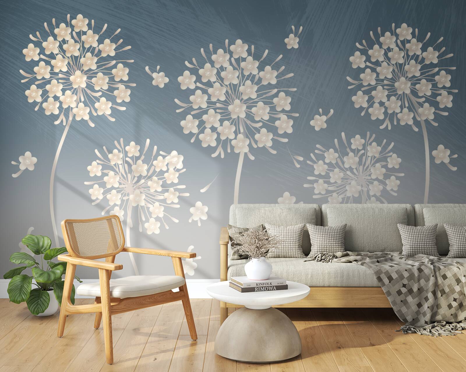 Фотошпалери Білосніжні квіти на тлі блакитного неба