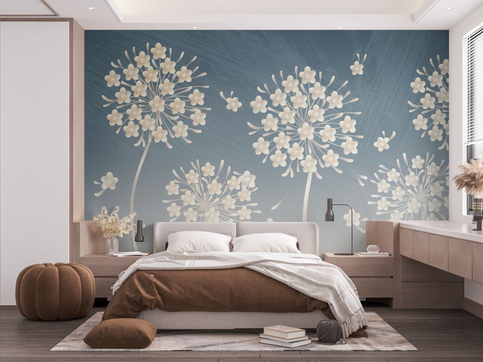 Фотошпалери Білосніжні квіти на тлі блакитного неба