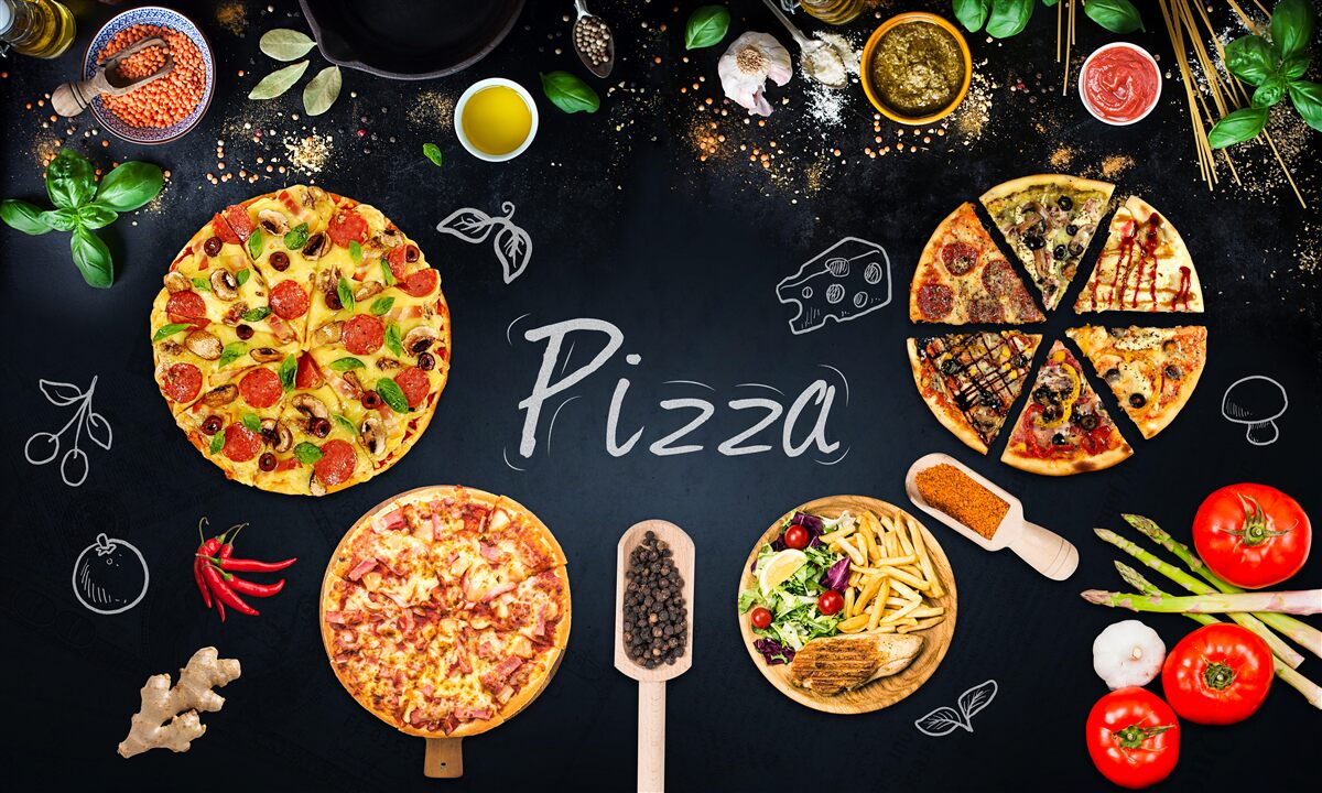 Фотошпалери інші харчові продукти, такі як піца