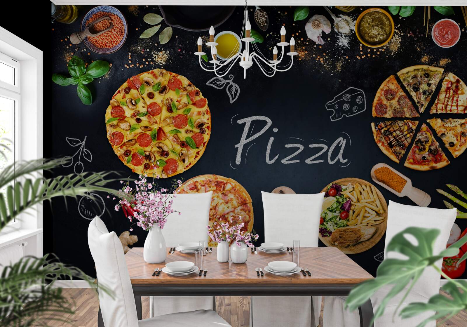 Фотошпалери інші харчові продукти, такі як піца