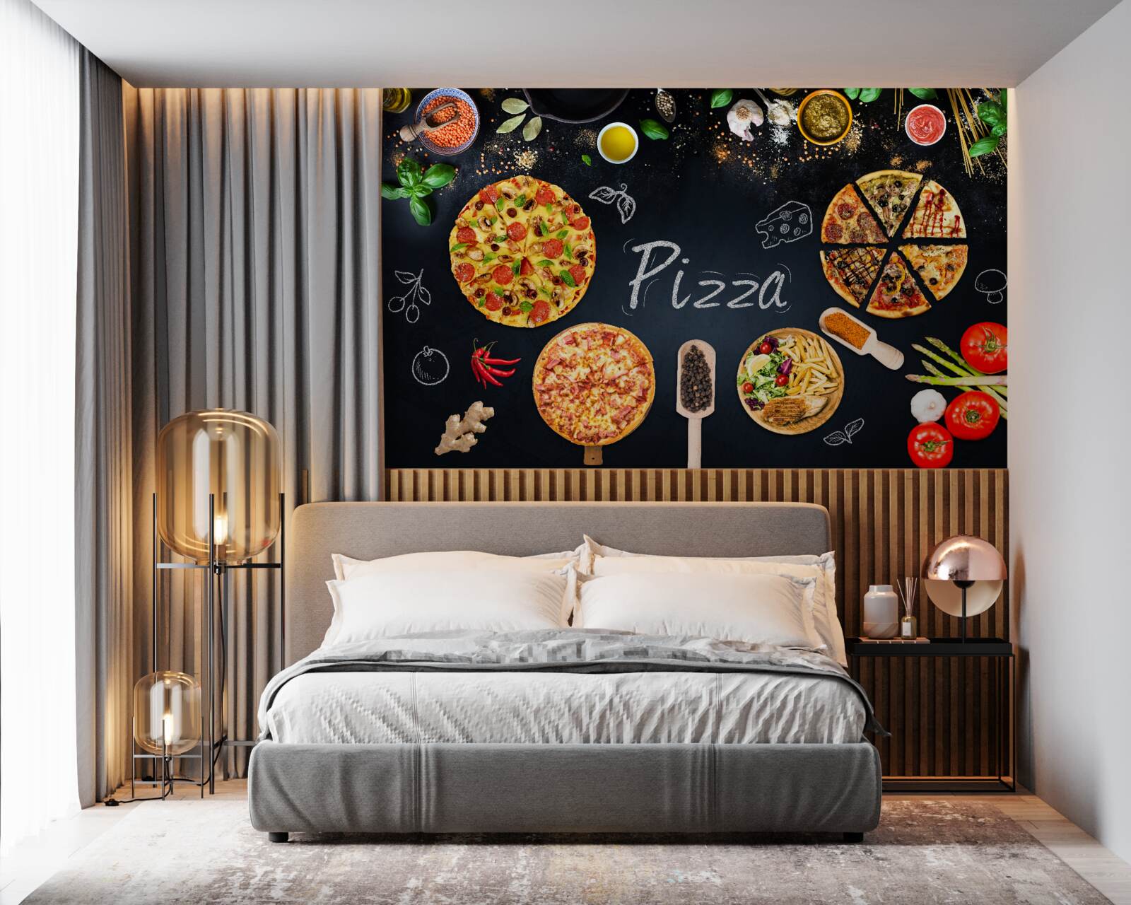 Фотошпалери інші харчові продукти, такі як піца