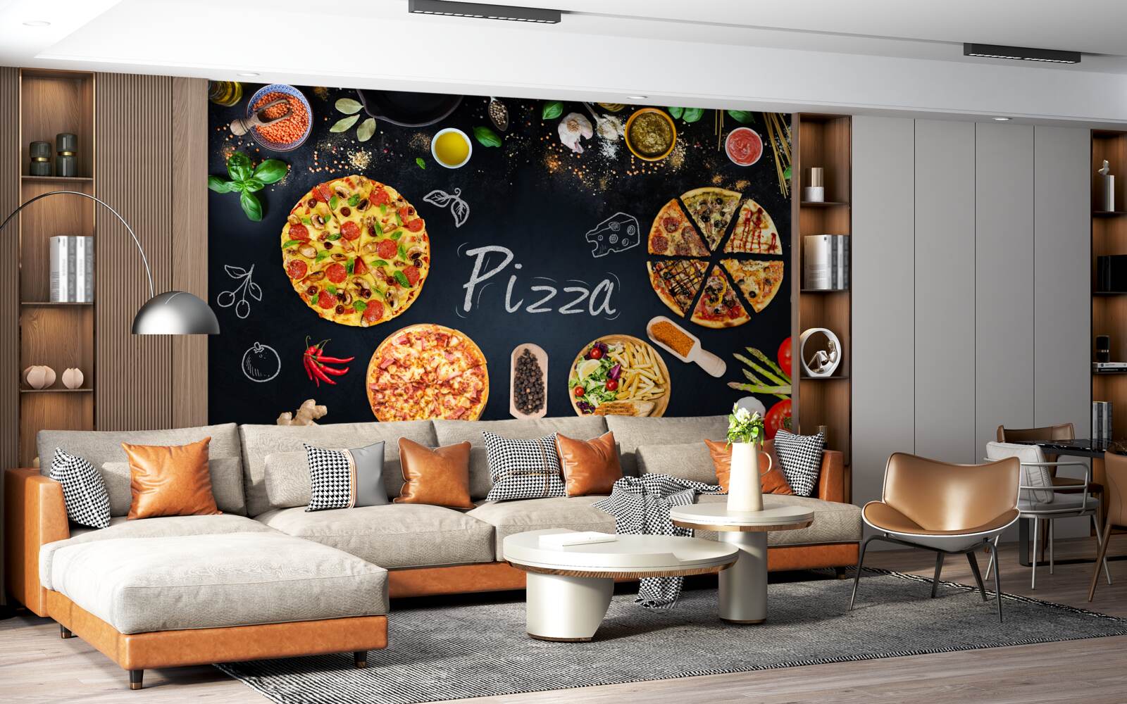 Фотошпалери інші харчові продукти, такі як піца