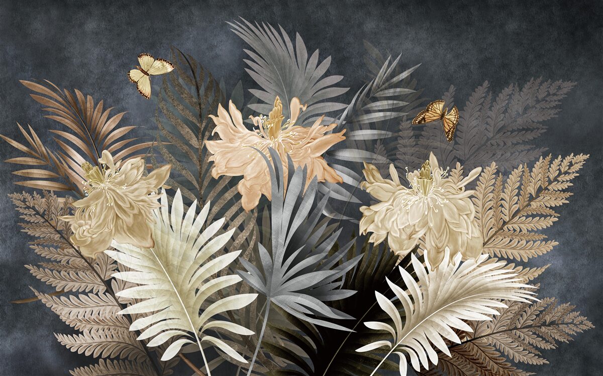 Фотошпалери композиція з блідого осіннього листя