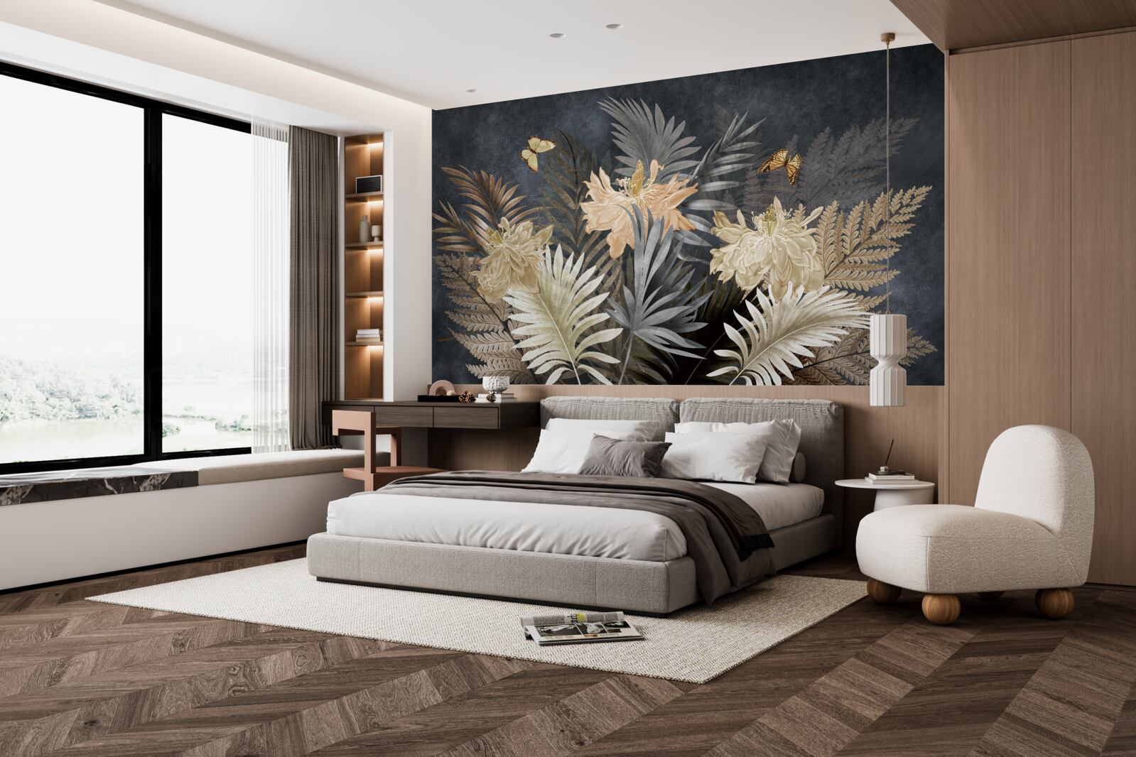 Фотошпалери композиція з блідого осіннього листя