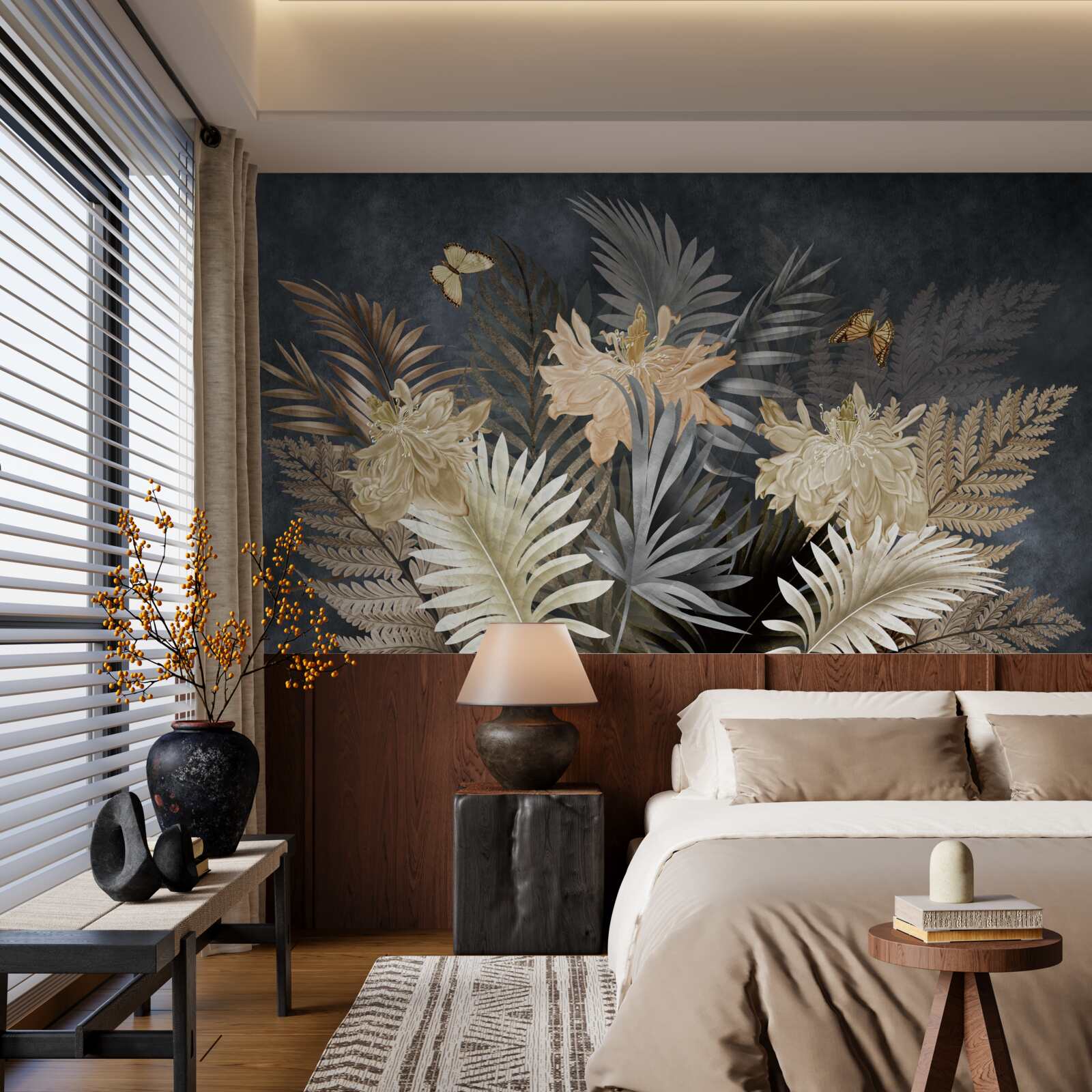 Фотошпалери композиція з блідого осіннього листя