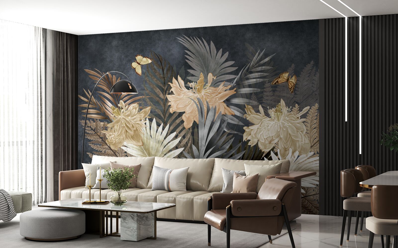 Фотошпалери композиція з блідого осіннього листя