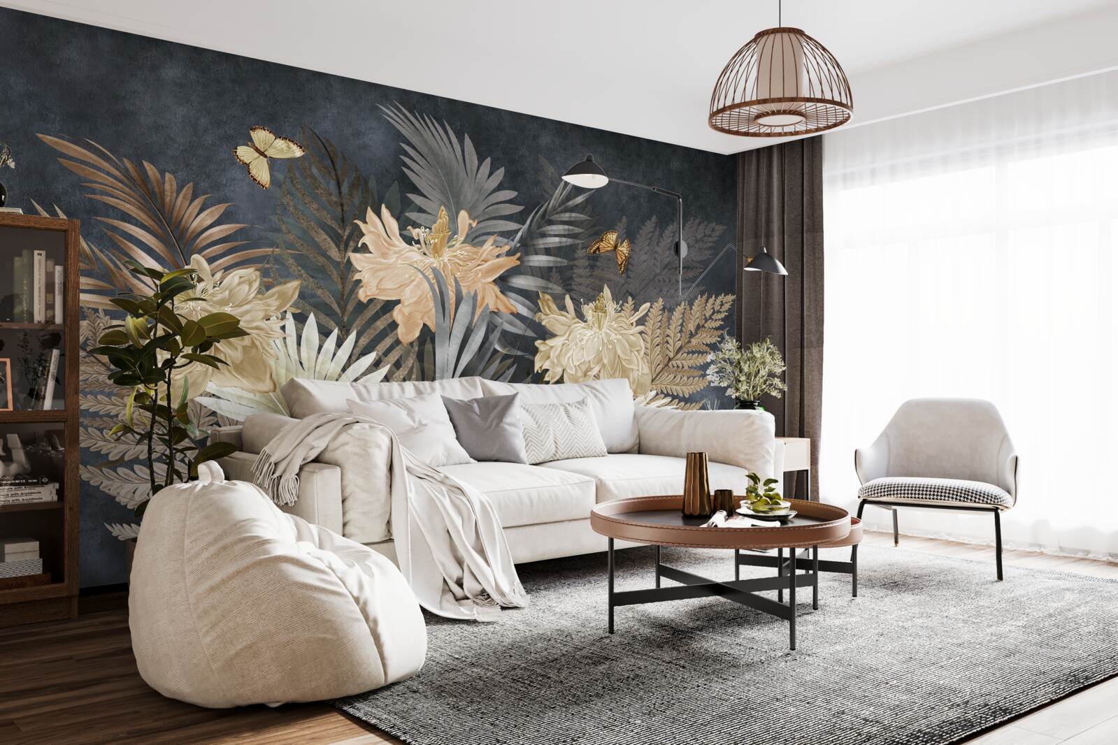 Фотошпалери композиція з блідого осіннього листя