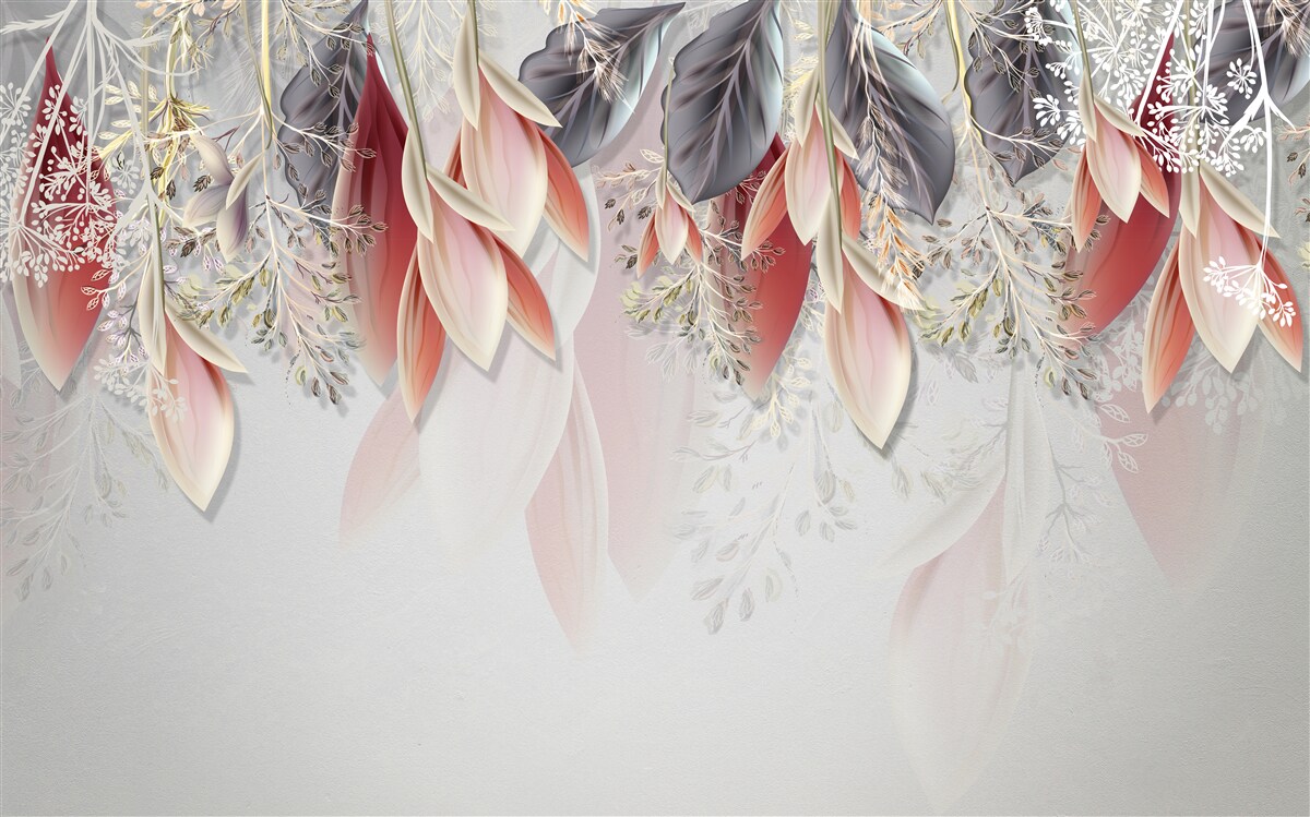 Фотошпалери композиційна лінія рожевого кольору, що спускається донизу