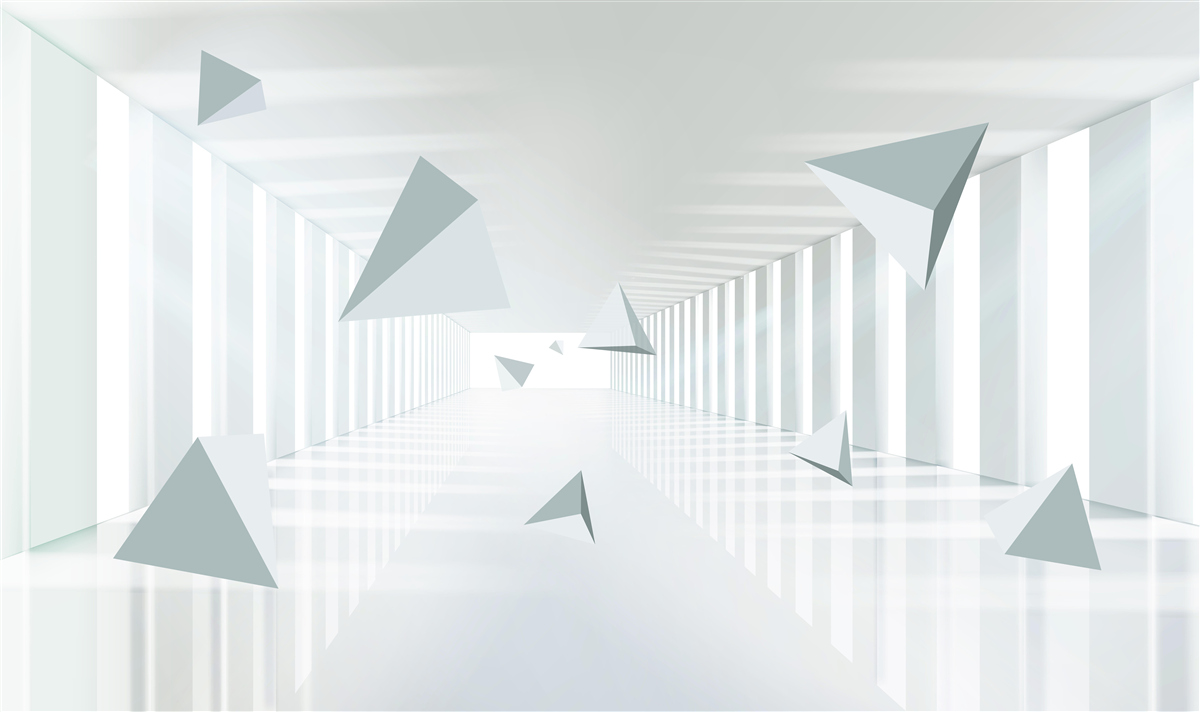 Фотошпалери нескінченні тунельні та трикутні форми