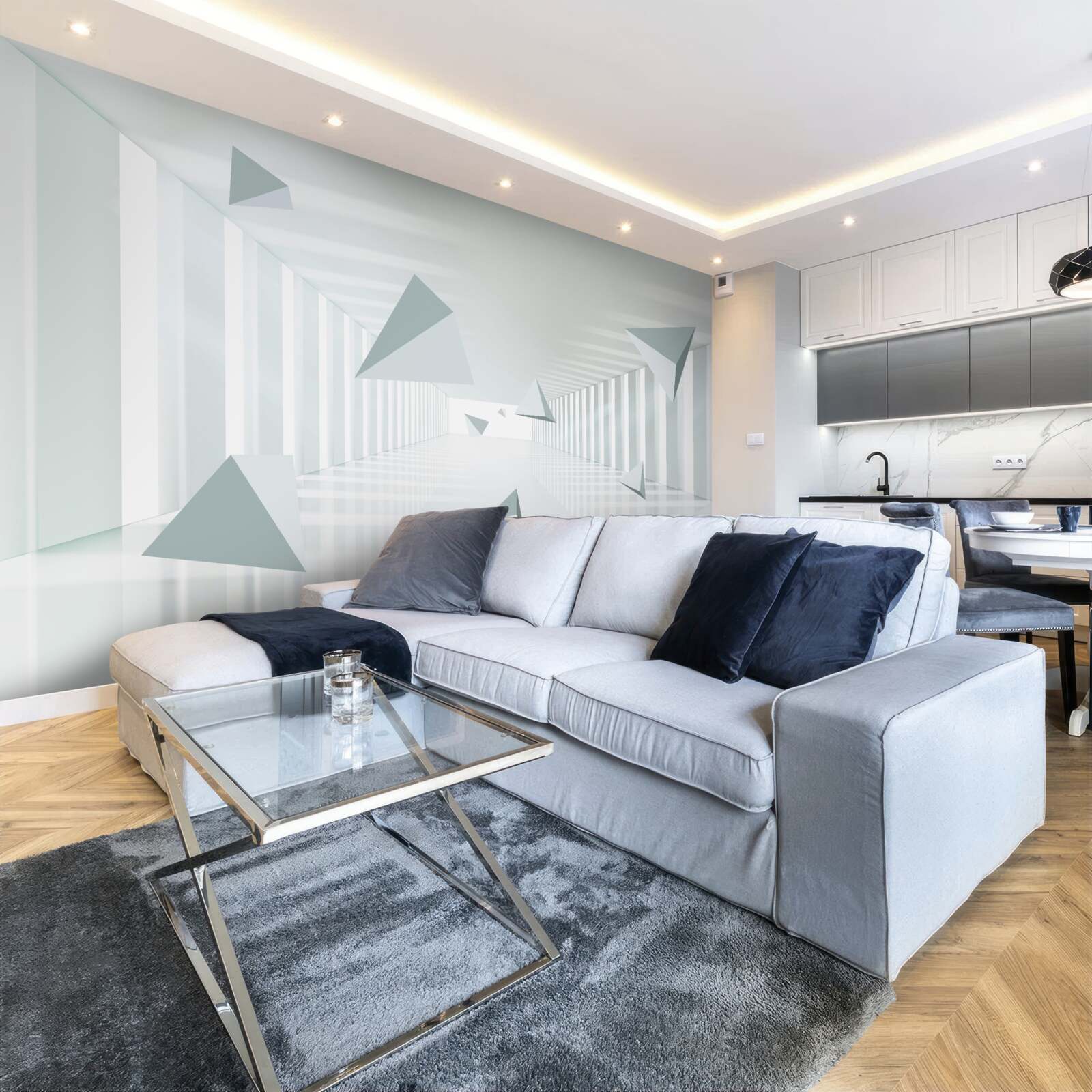 Фотошпалери нескінченні тунельні та трикутні форми