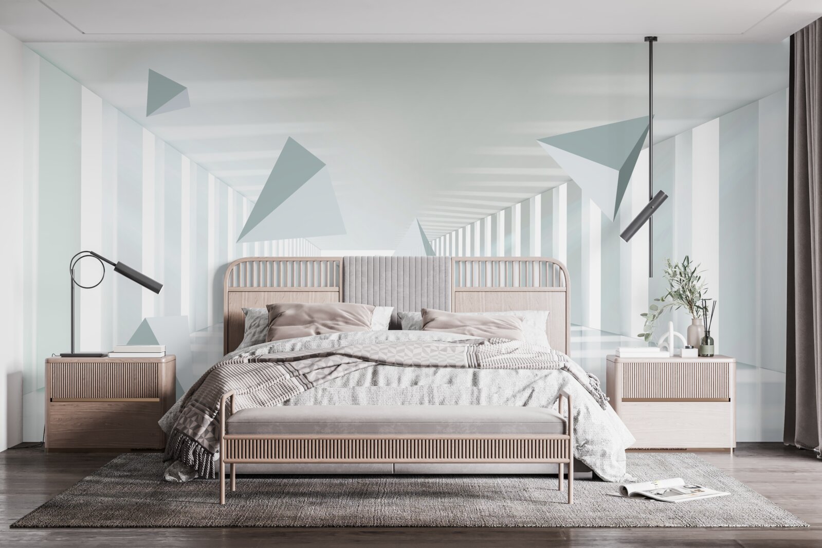 Фотошпалери нескінченні тунельні та трикутні форми