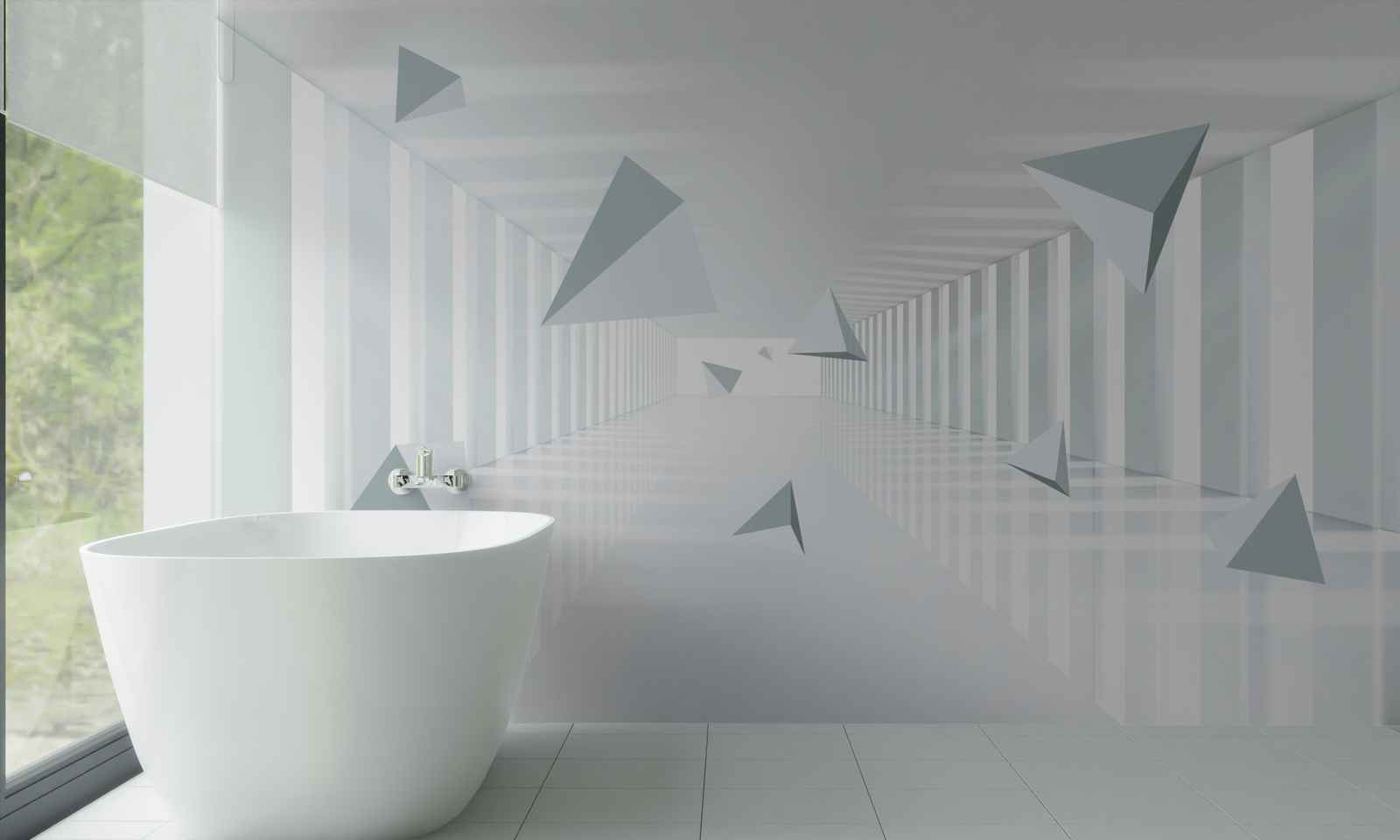 Фотошпалери нескінченні тунельні та трикутні форми