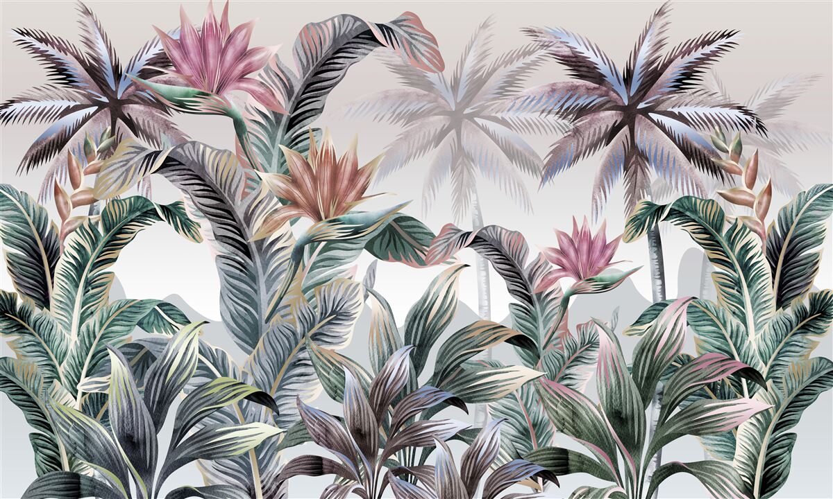 Фотошпалери дерева з листям ростуть у джунглях