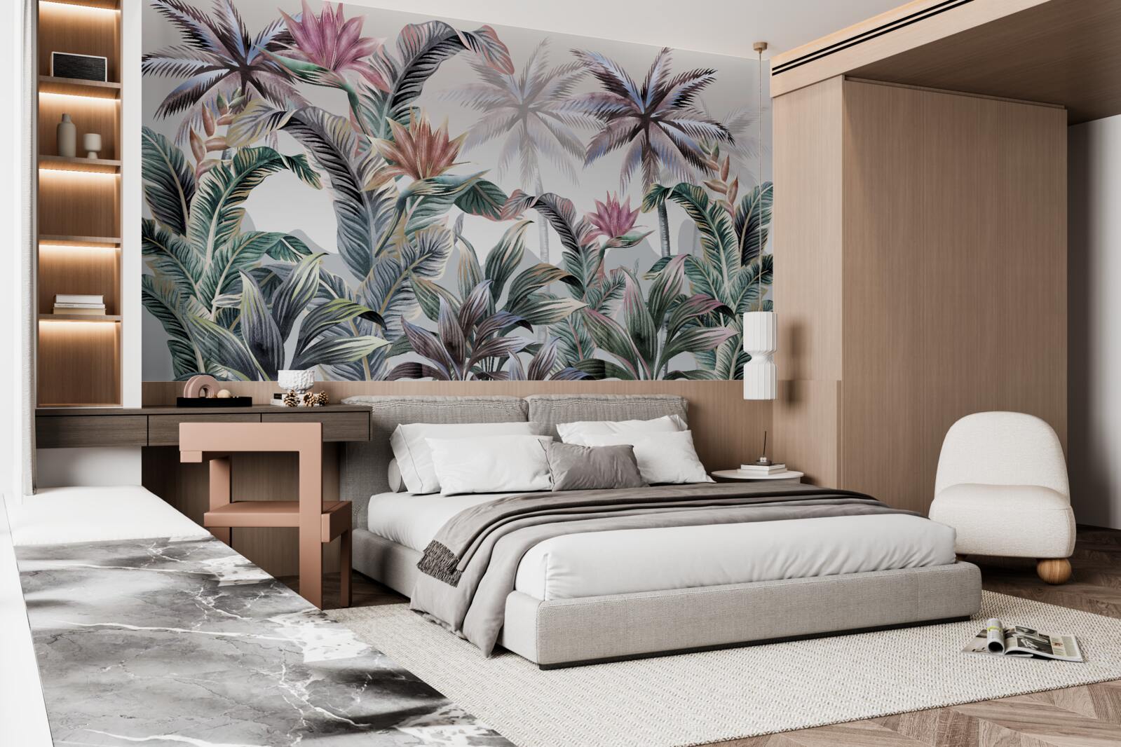 Фотошпалери дерева з листям ростуть у джунглях