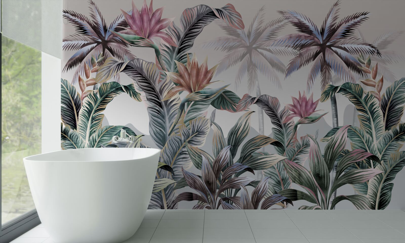 Фотошпалери дерева з листям ростуть у джунглях