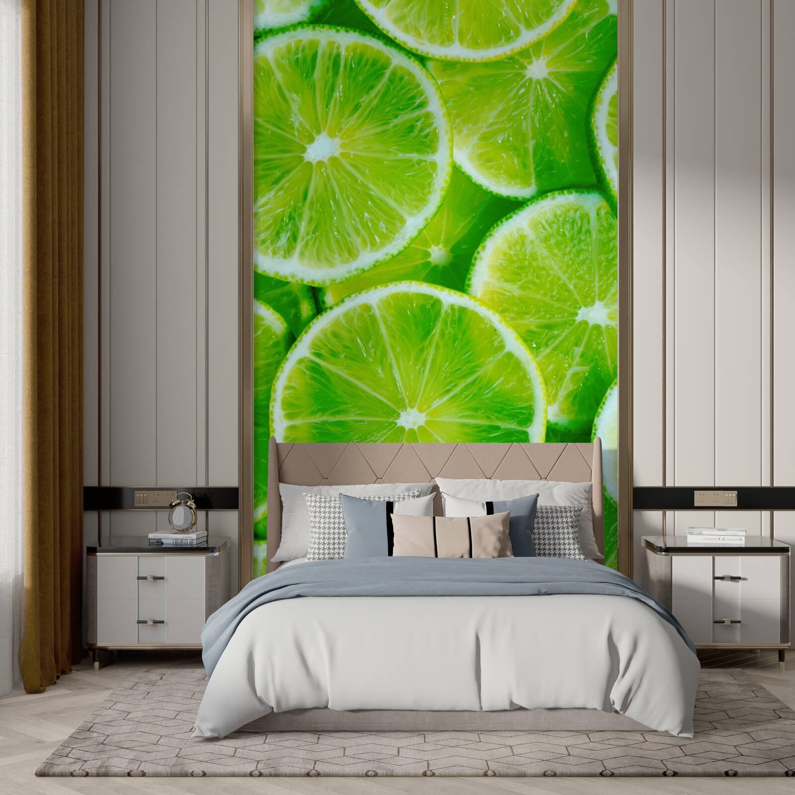 Фотошпалери лайм нарізати тонкими круглими скибочками