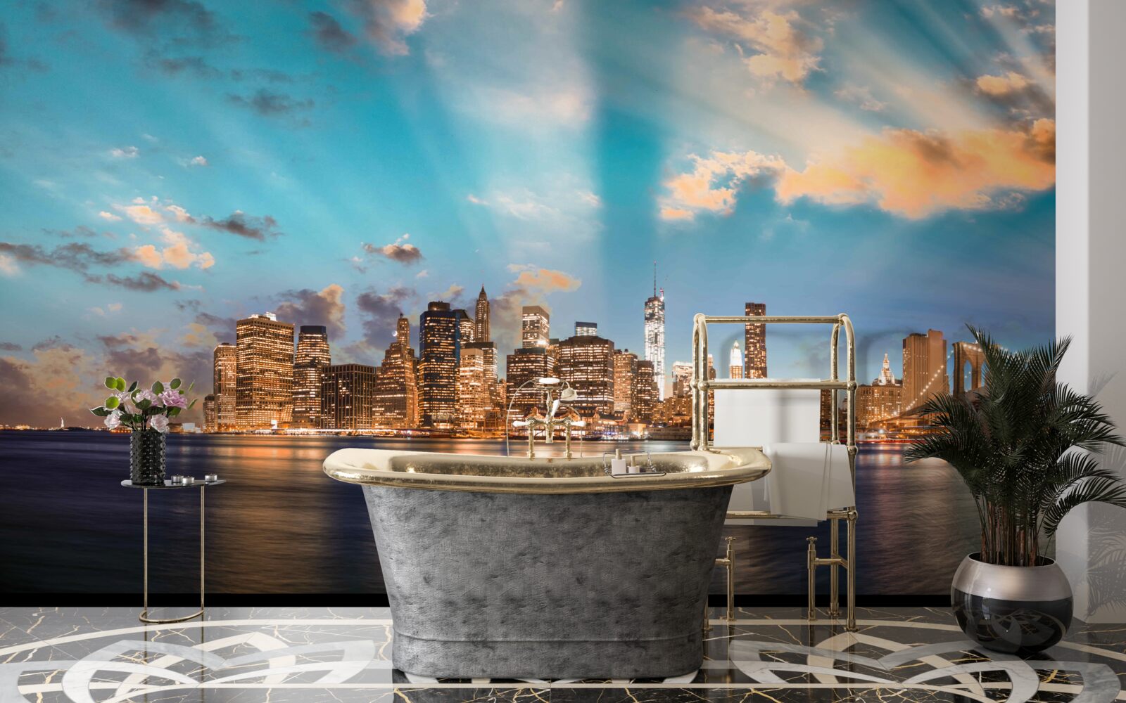 Фотошпалери бруклінський міст і манхеттен у нью-йорку