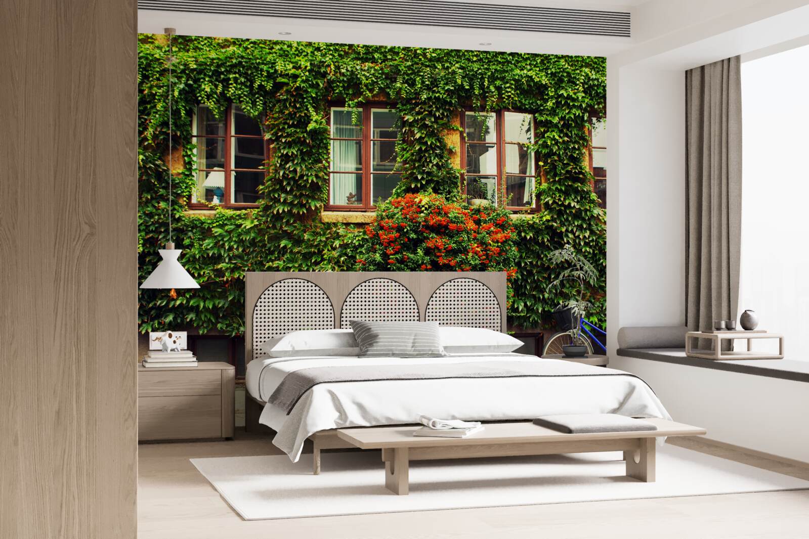 Фотошпалери будинок, зарослий плющем від старості