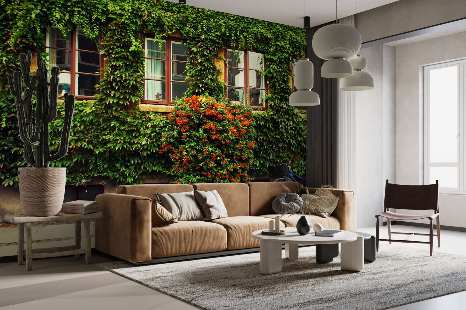 Фотошпалери будинок, зарослий плющем від старості