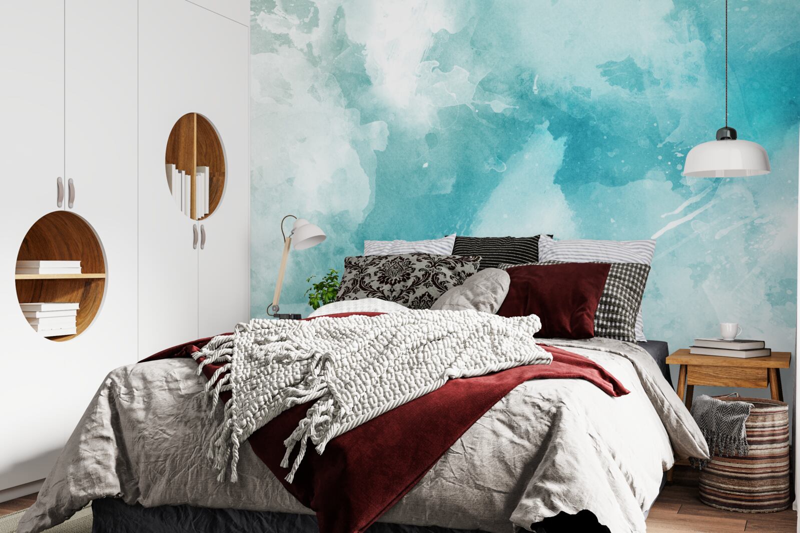 Фотошпалери білий мармур з блакитним відтінком