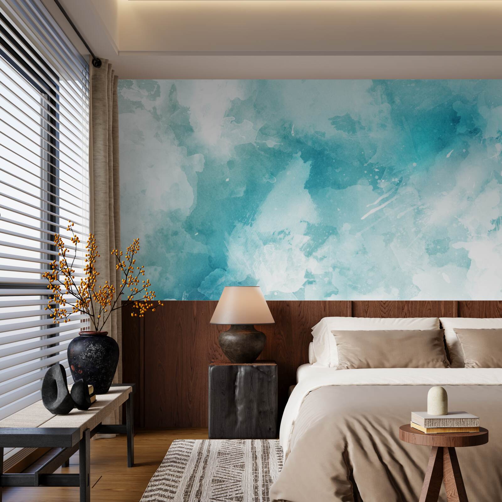 Фотошпалери білий мармур з блакитним відтінком