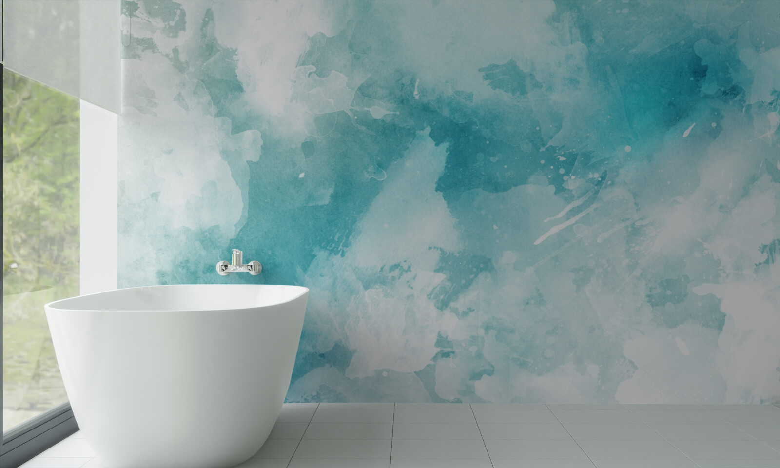 Фотошпалери білий мармур з блакитним відтінком