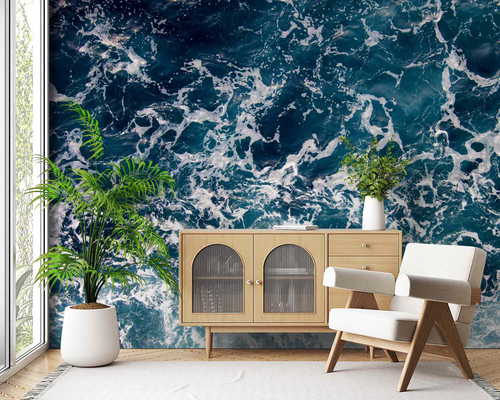 Фотошпалери набряклі хвилі блакитного кольору