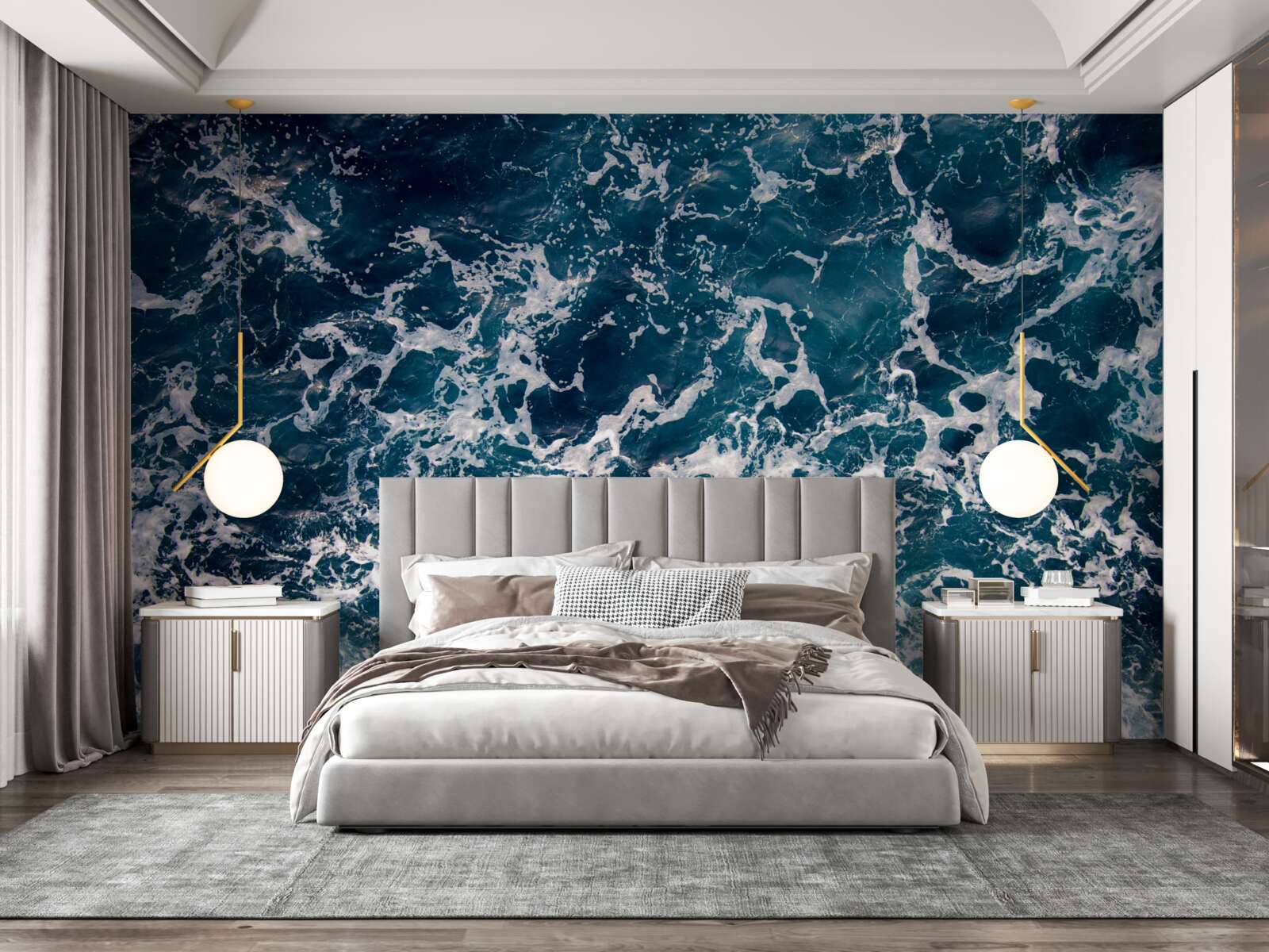 Фотошпалери набряклі хвилі блакитного кольору