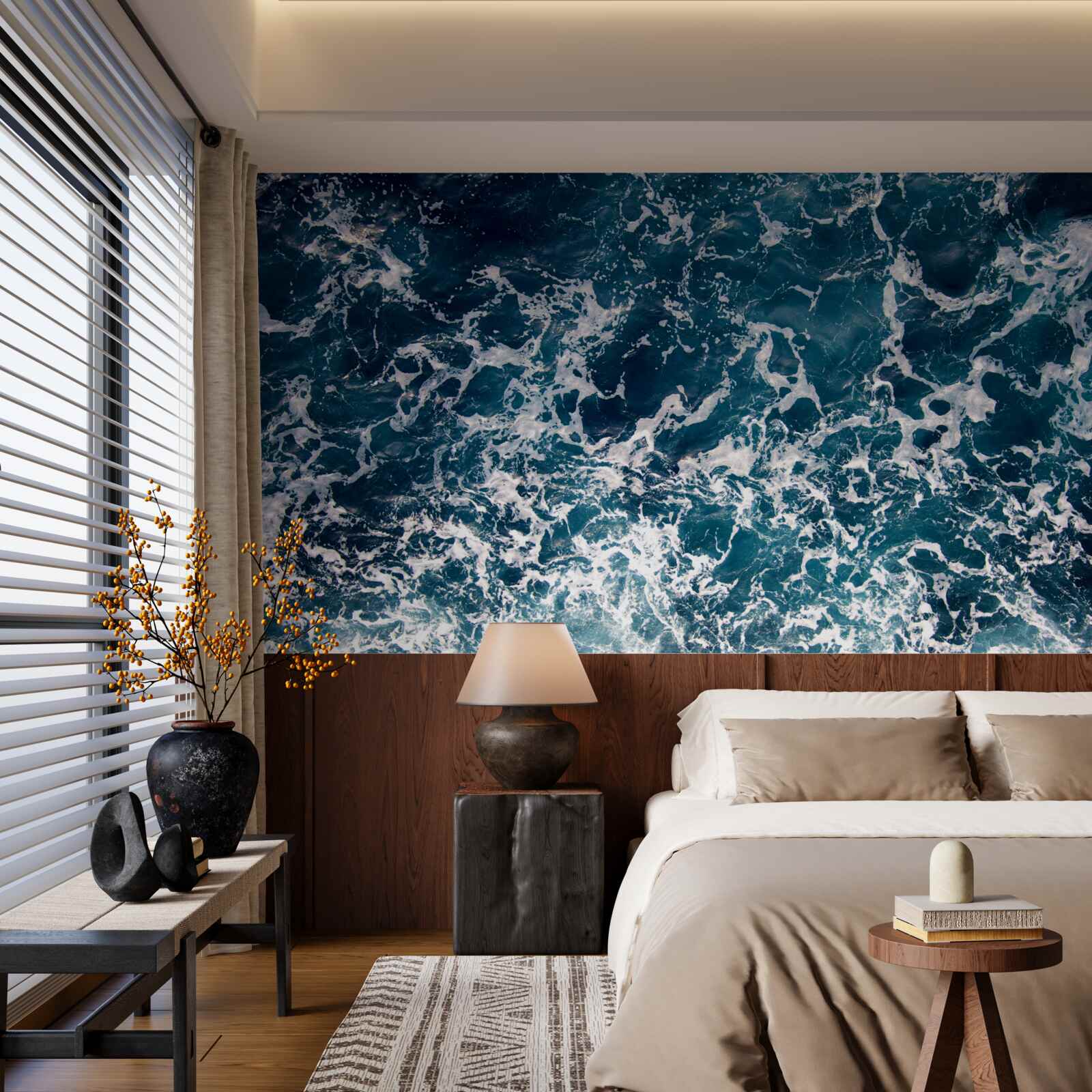 Фотошпалери набряклі хвилі блакитного кольору