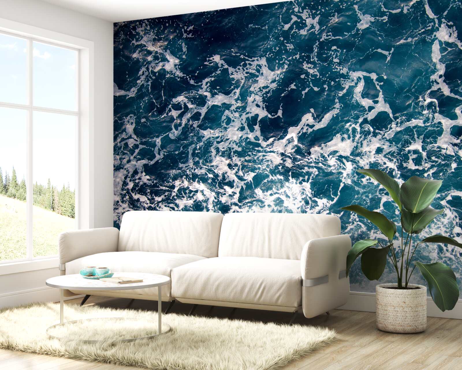 Фотошпалери набряклі хвилі блакитного кольору