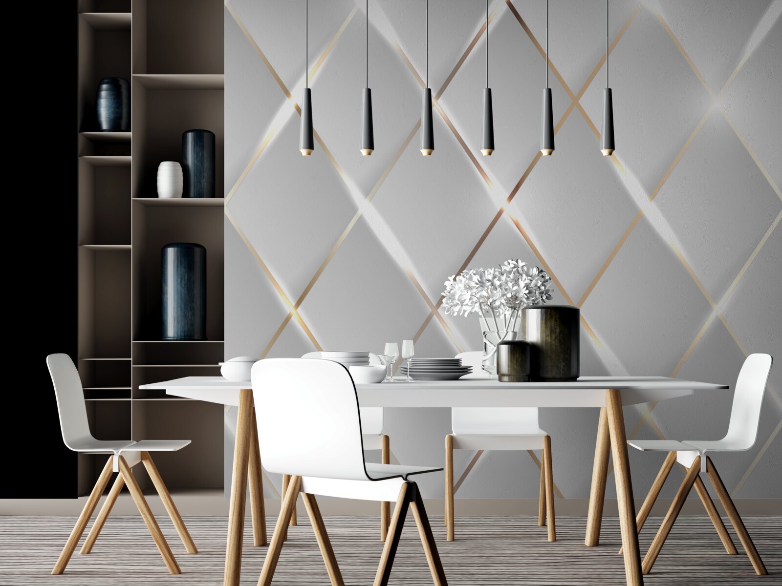 Фотошпалери золоті та срібні порцелянові сервізи