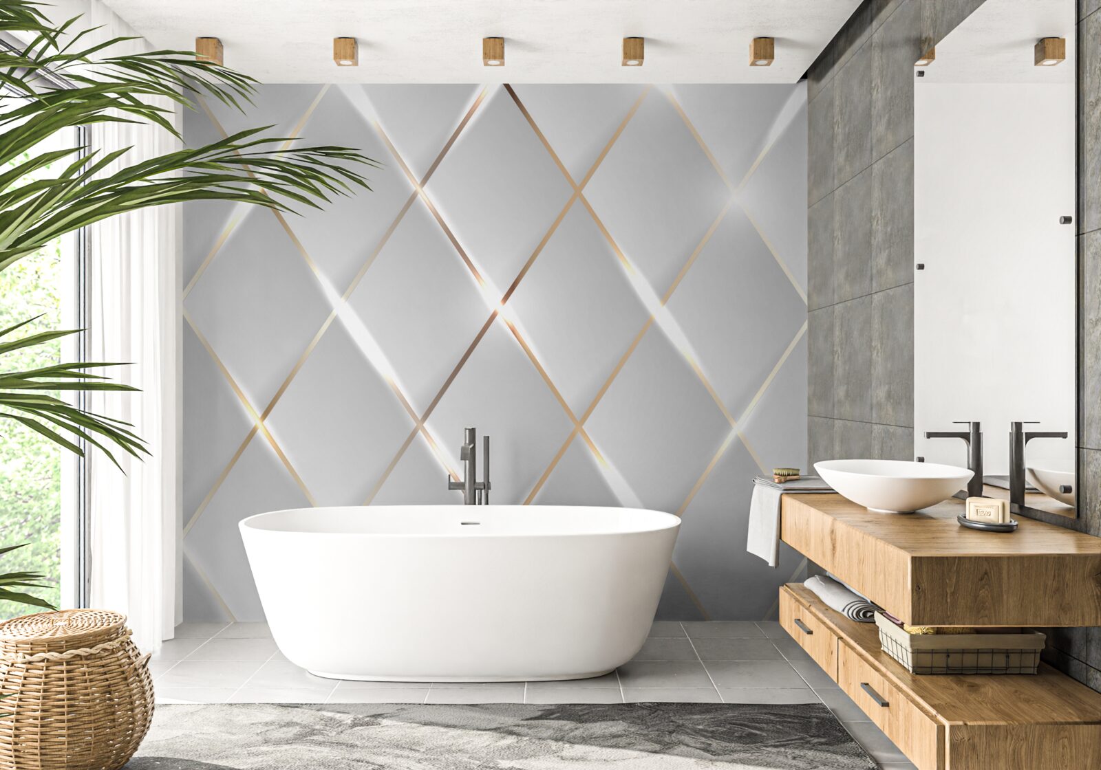 Фотошпалери золоті та срібні порцелянові сервізи