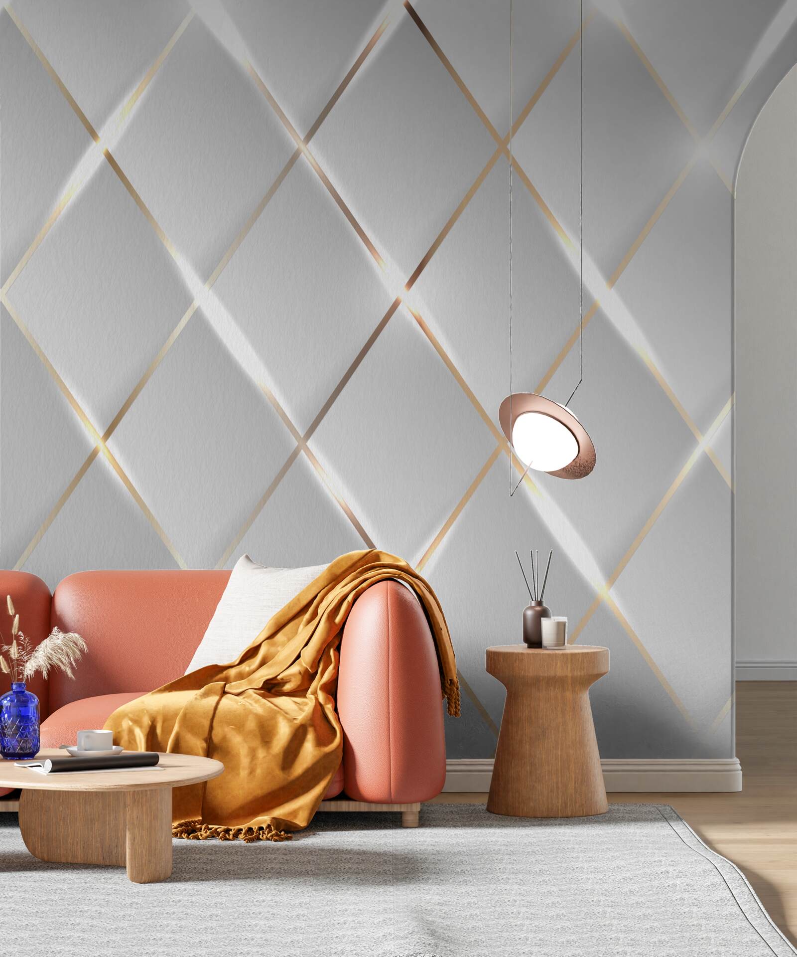 Фотошпалери золоті та срібні порцелянові сервізи